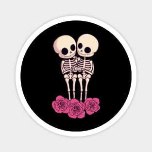 Preppy Skeleton, valentines day, pink skull Magnet